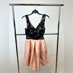 Black Tulle and Pink Satin Mini Dress